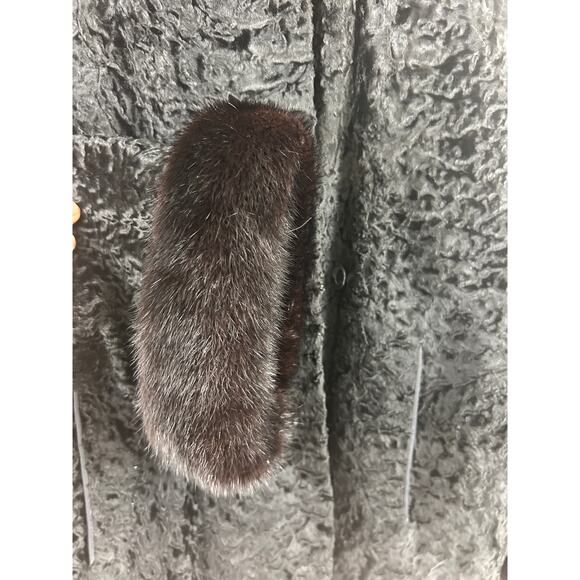 Tarlow Furs Baltimore Vintage Black Fur Jacket Mink Trim Monogrammed - Picture 4 of 14